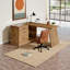 Table de bureau en L avec tiroirs et tablettes en L - brun, pieds réglables