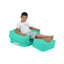 Fauteuil à billes de jardin turquoise, imperméable, 25,6 po x 15,7 po x 19,7 po | Tissu 100% polyester, 100% mousse de styromousse originale | Capacité de poids maximale: 440 lb | Idéal pour le plaisir et la détente en plein air, design moderne-289321368