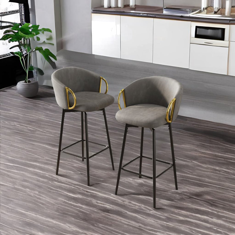 Ensemble de 2 chaises de salle à manger Krissia, Gris, Noir