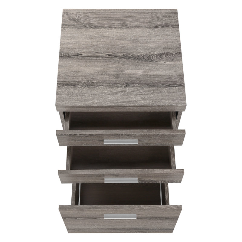 Classeur mobile pour bureau, rangement, stratifié taupe, tiroirs, rangement à roulettes de style moderne brun
