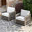 Seehill Outdoor Chairs Set Of 2, Aluminum Patio Chairs Set With Thick Washable Cushions, 2 Pieces Rope Weave Patio Chairs Outdoor Furniture, Patio Furniture Set For Garden, Porch, Balcony, Gray Oak