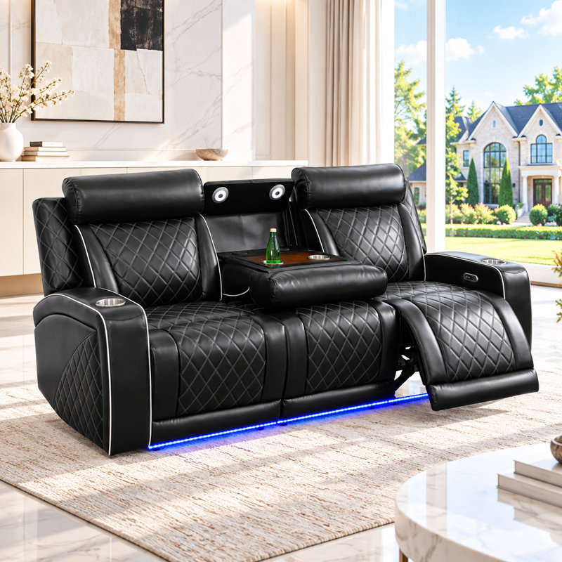 Canapé inclinable électrique haut de gamme en similicuir pour salon