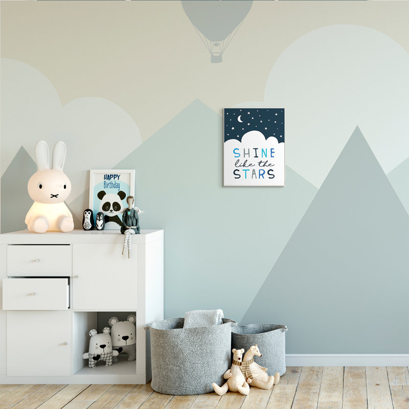 «Shine Like The Stars Expression Night Sky Clouds», Plaque murale, H 15 po x l 10 po