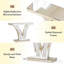 Table de vestibule en forme de V, table d'appoint en miroir, console