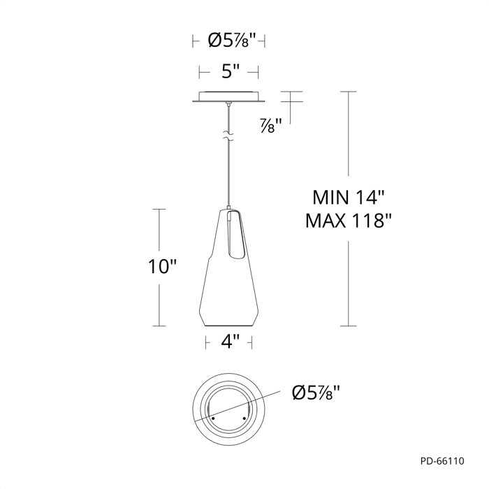 Luminaire suspendu en forme de larme à 1 lumière DEL Ingot, Noir