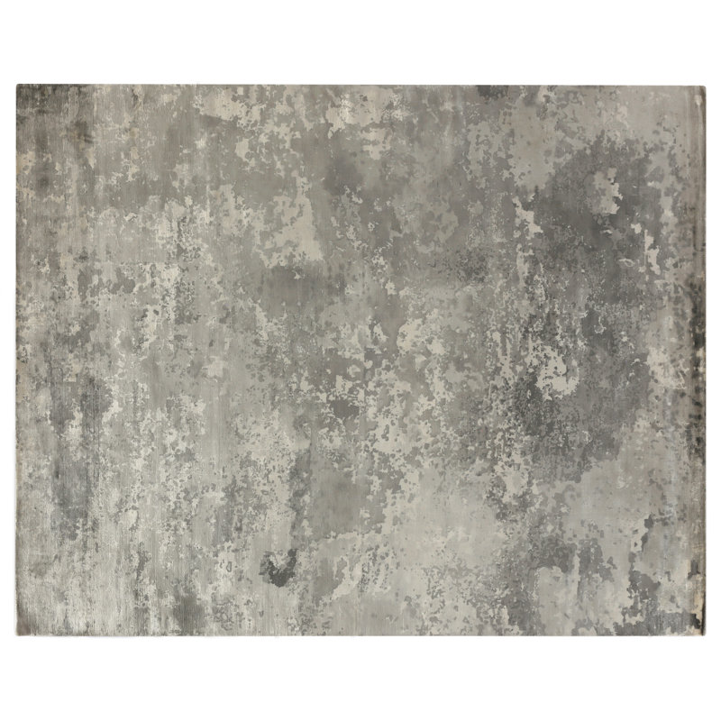 Koda Abstract Area Rug in Silver, Rectangle 10' x 14'