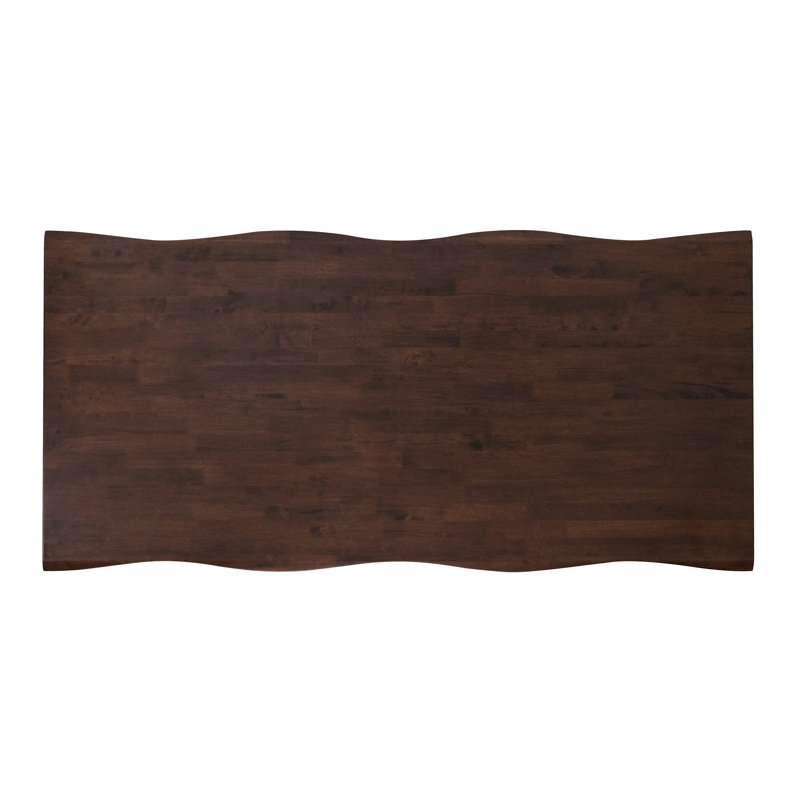 Rozella 82.7"W Solid Wood Dining Table with Sculptural Crescent-Cut Base