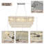 Luminaire suspendu cristal et verre 8 lumières, hauteur réglable 15,7-51,2 po, prêt pour plafond incliné
