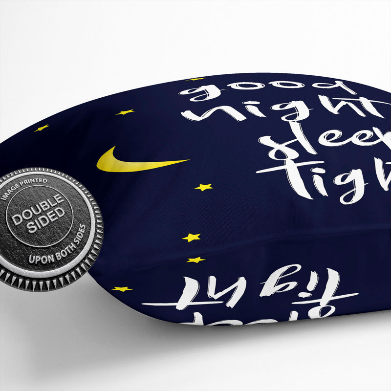Good Night Sleep Tight Typography Square Throw Cushion, 40cm H x 40cm W x 15cm D