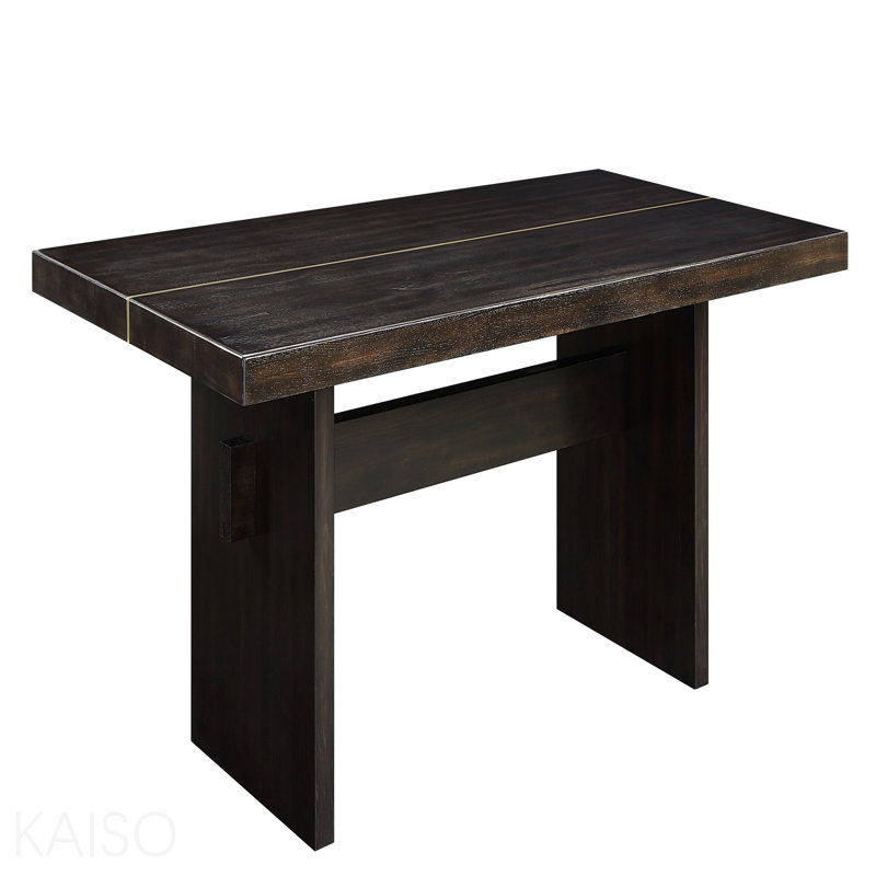 Gold & Rustic Espresso Finish Dining Table
