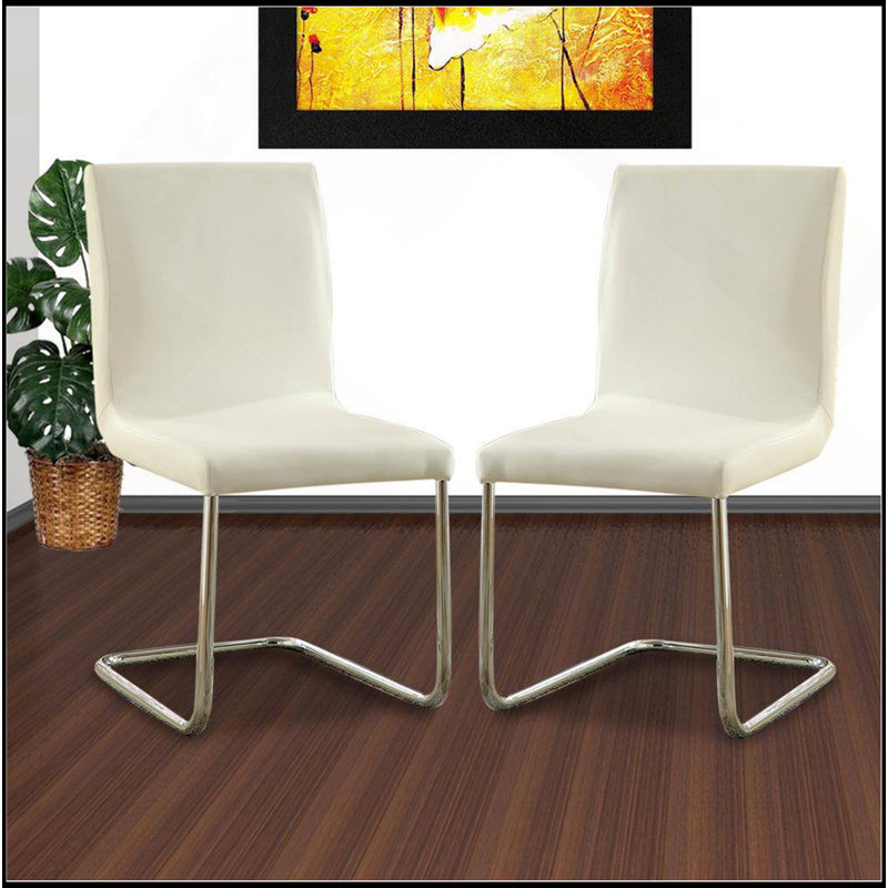Chaises de salle à manger en métal chromé 2 pièces Modern Elegance