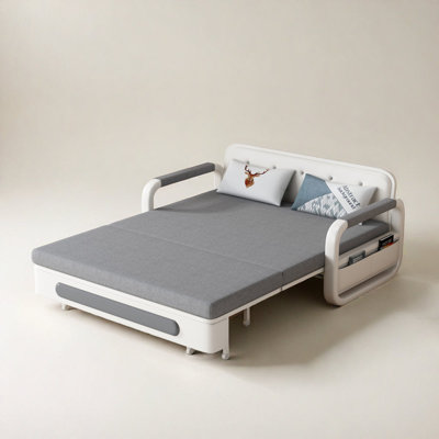 Convertible Sofa Bed with Storage, Modern Gray Design for Living Room or Guest Room