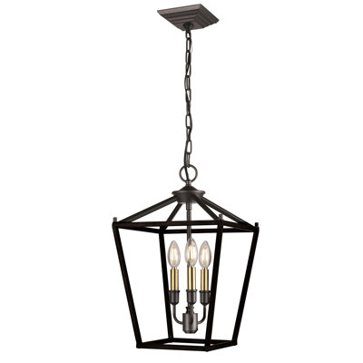 Luminaire suspendu géométrique 3 lumières lanterne Aquasco
