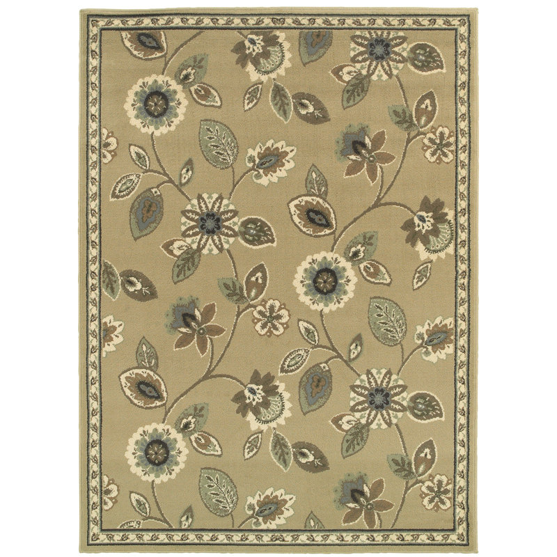 Tapis beige / gris Aldan, Rectangle 9 pi 10 po x 12 pi 10 po