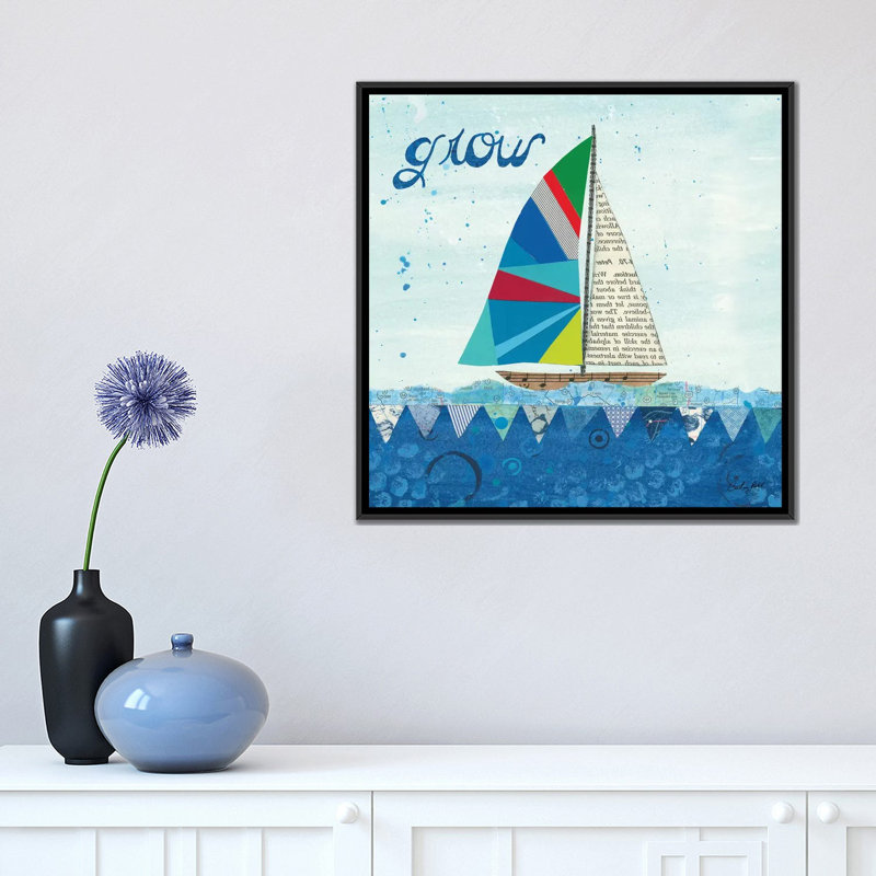 «Rainbow Spinnakers III», reproduction d'impression sur toile, H 18 po x l 18 po x P 1,5 po, Toile avec cadre noir