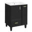 Meuble-lavabo 24 po avec lavabo, armoire de salle de bain avec tablette de porte, tiroir profond, panier coulissant à 2 niveaux, structure en bois massif et panneau de fibres à densité moyenne, un paquet, noir-1310849784