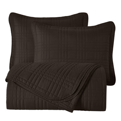 Lightweight Microfiber Reversible 3 Piece Coverlet / Bedspread Set