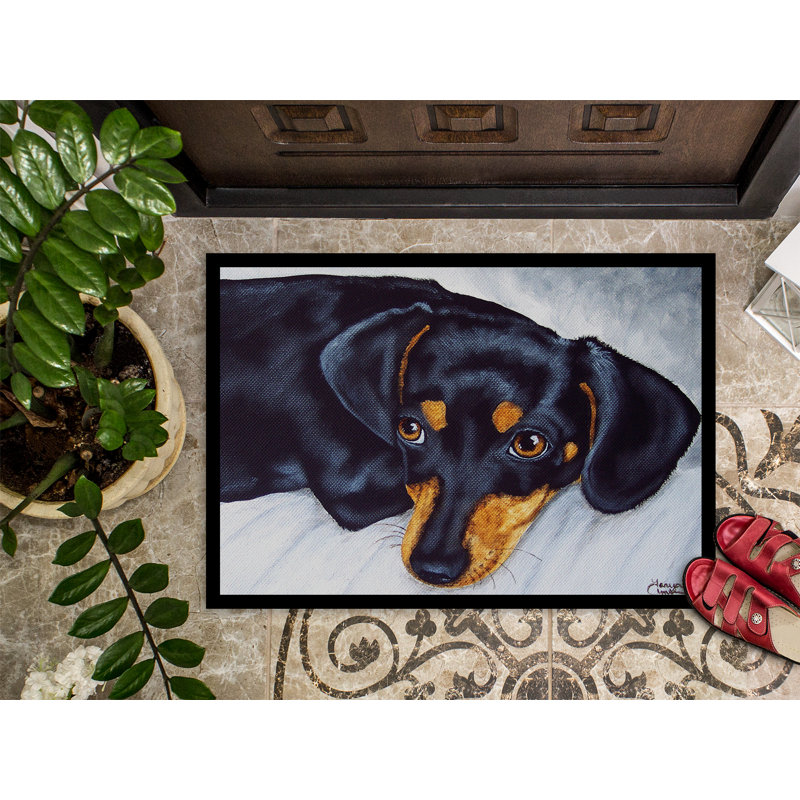 Tapis antidérapant Venturia Doxie Dachshund, Rectangle 1 pi 6 po x 2 pi 3 po