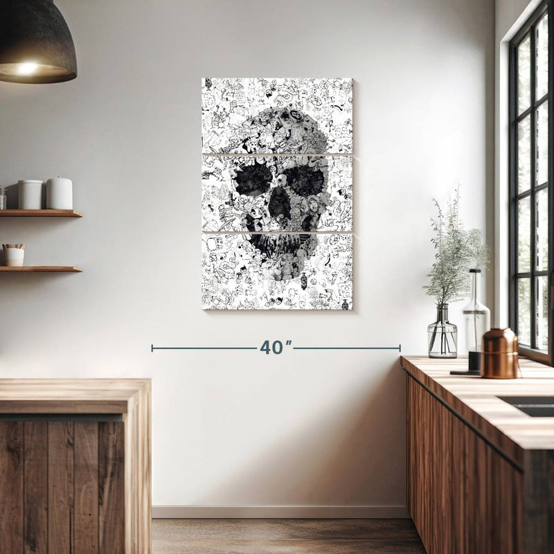 Kerner Doodle Skull, 38" H x 24" W