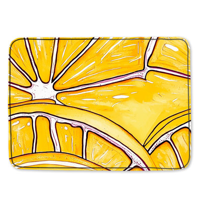 Lemon Bath Mat Fruit Bathroom Decor Modern