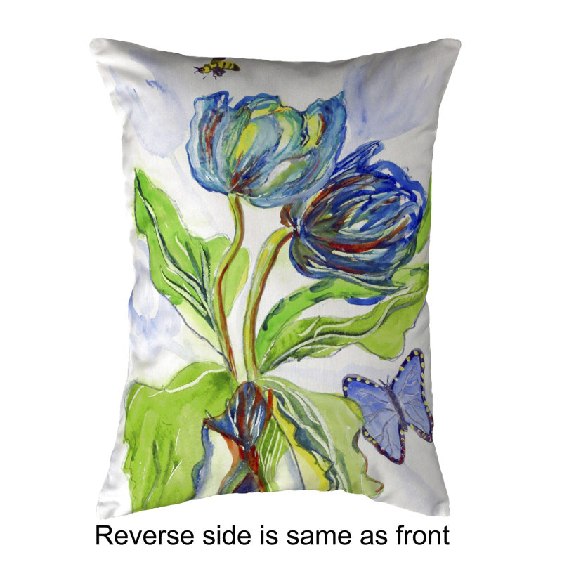  Coussin Tulip and Morpho, H 14 po x l 11 po
