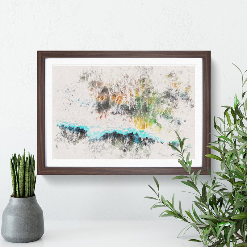 Heartbeat of the Pacific Ocean - Picture Frame Painting Print, 36cm H x 48cm W x 2cm D, Walnut Framed