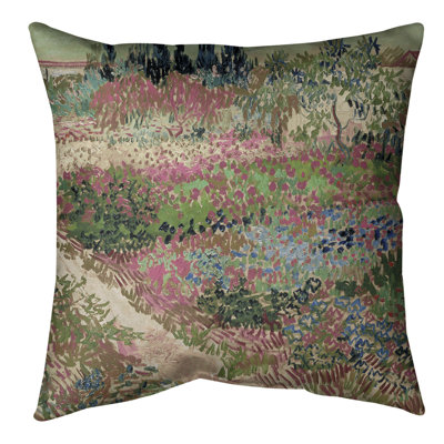 Bluhender Garten Mit Pfad Throw Pillow