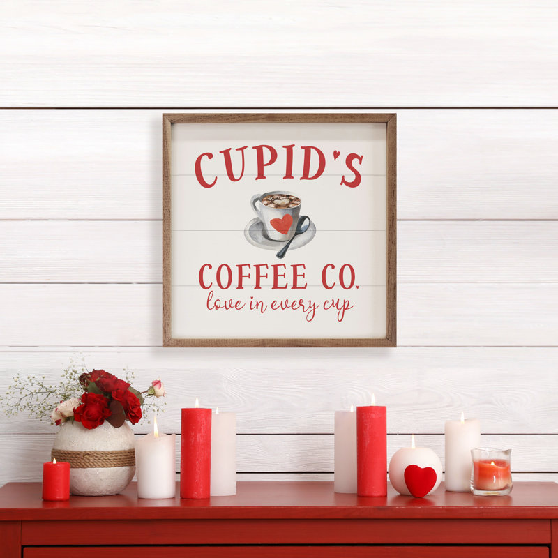 Cupids Coffee Co Love In Every Cup - blanc, H 16 po x l 16 po