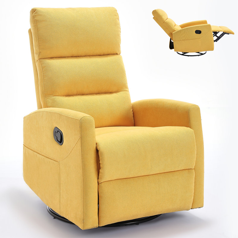 Fauteuil inclinable manuel avec chaise berçante et pivotante, Jaune