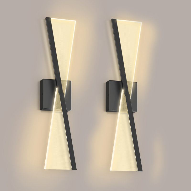 Acton 23.6'' Dimmable Crystal Wallchiere Industrial Wall Light With Remote Control, Matte Black
