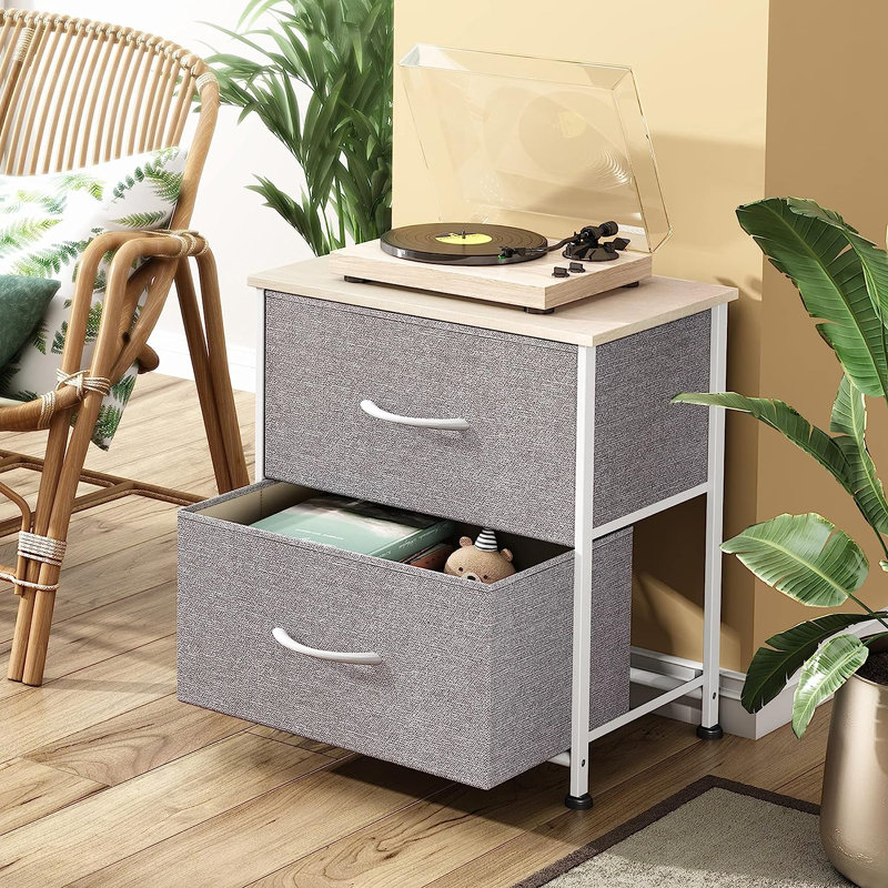 Table de chevet Aimy, Gris clair