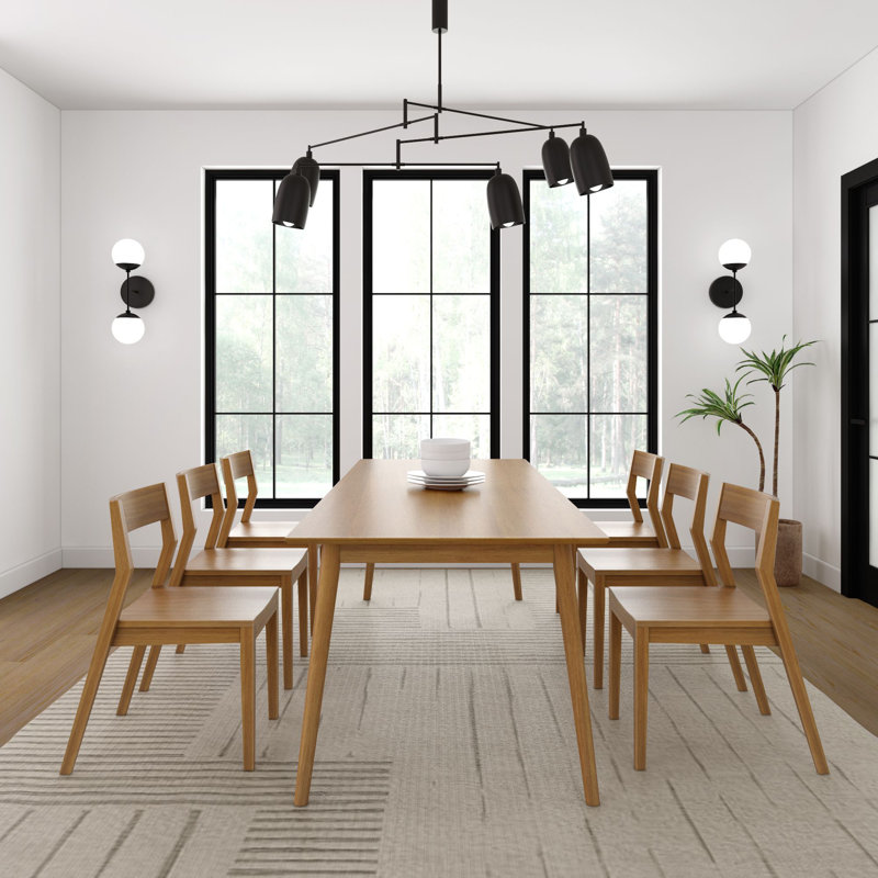 Leaford Solid Wood Dining Table, Pecan