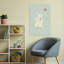 «Curious Bunny and Butterfly Delicate Peaceful Whimsical Butterfly Dandelion Rabbit Nature Spring», art mural