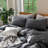 MooMee Pillowcases Envelope Closure 100% Washed Cotton Linen Like Textured Breathable Soft-108202812-108202800