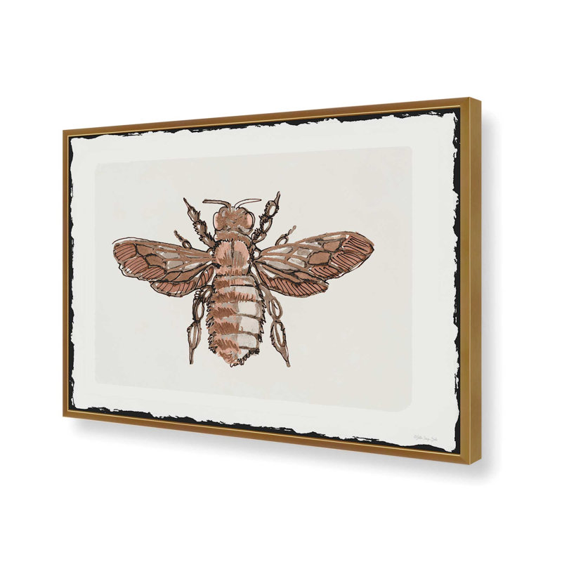 «Bee S croquis 2» par Stellar Design Studio, reproduction d'art, L 40 x H 30, Impression encadrée, Doré