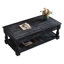Table basse polyvalente à plateau relevable noir vieilli avec tablettes et plateaux de rangement-340295081