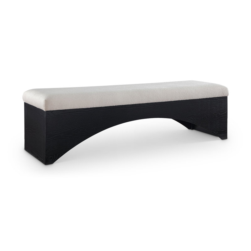 Lawson Willmot Velour  Fabric Bench, Black, Beige Velour Fur Fabric