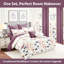 Ensemble de literie et de rideaux à motif floral aquarelle 9 pièces pour très grand lit californien - Couvre-lit en microfibre matelassée + voilages-126222304