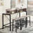 59"Console Table with Power Socket and LED light, 3 Saddle Stools-1267387642