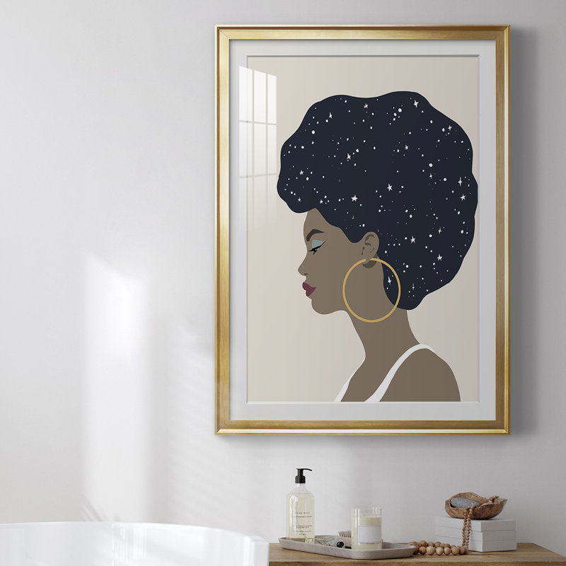 «Heavenly Hair I» par - Impression sur, Cadre doré, H 42,5 po x l 30,5 po x P 1 po