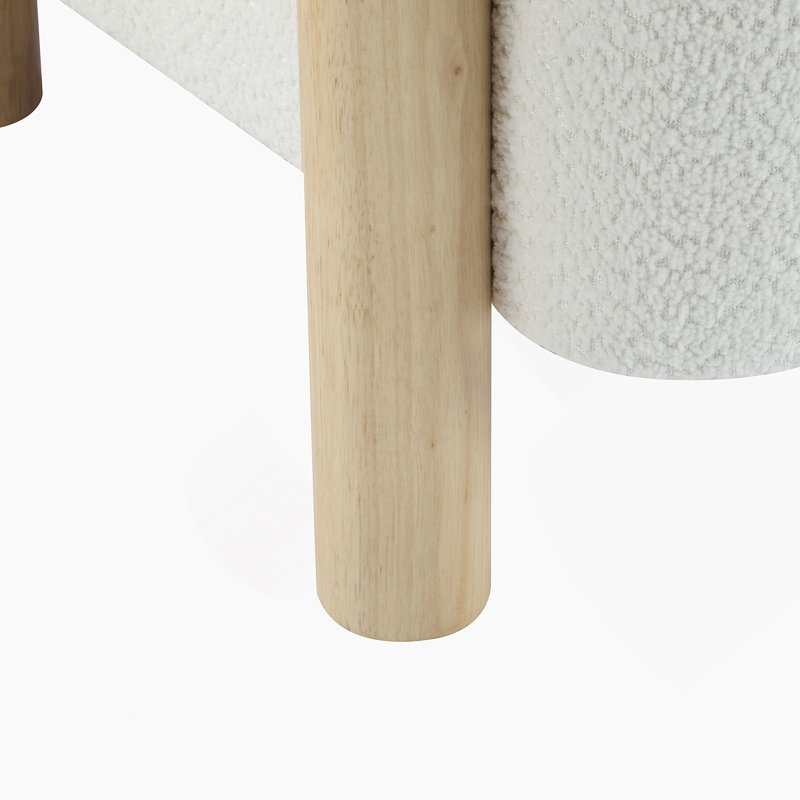 Fauteuil d'appoint rembourré Boucle, Blanc