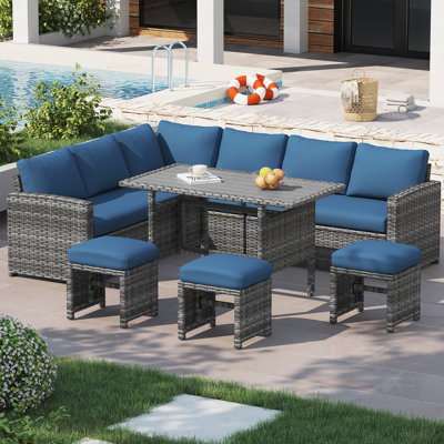 6 - Person Modular Patio Conversation Set with Cushions