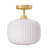 11.8" Modern White Jade Glass Semi Flush Mount