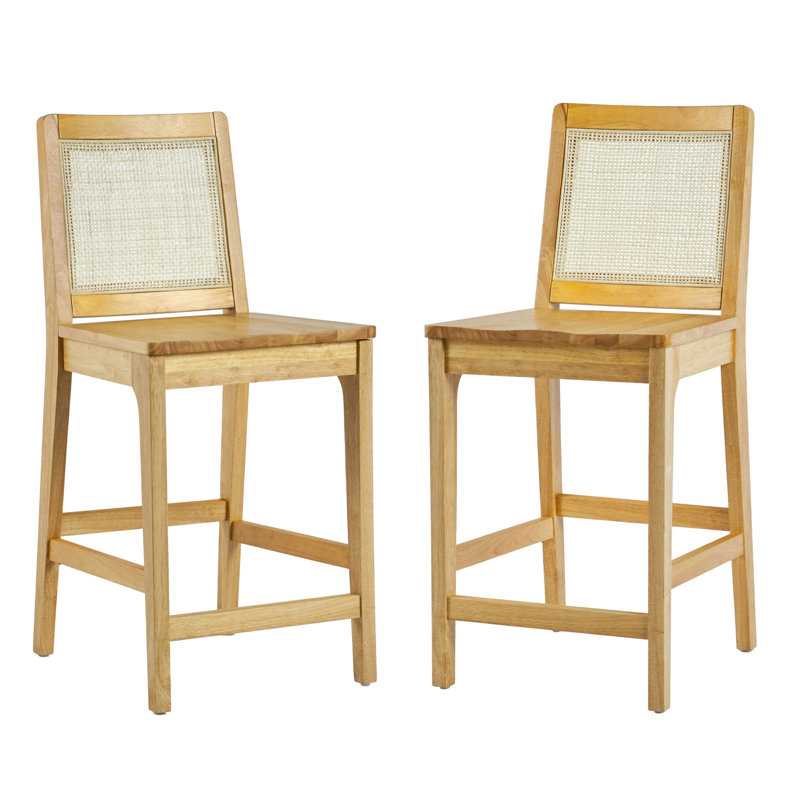 Tabouret de comptoir en bois massif 24 po Beckwith, Naturel