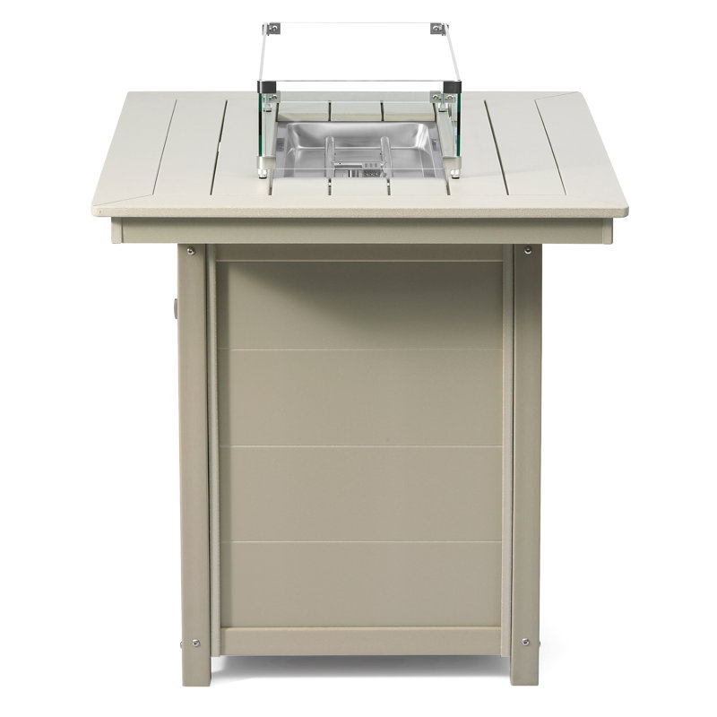 Table de foyer rectangulaire de comptoir 34 po x 46 po, 42.5" H x 46" W x 35" D, Beige