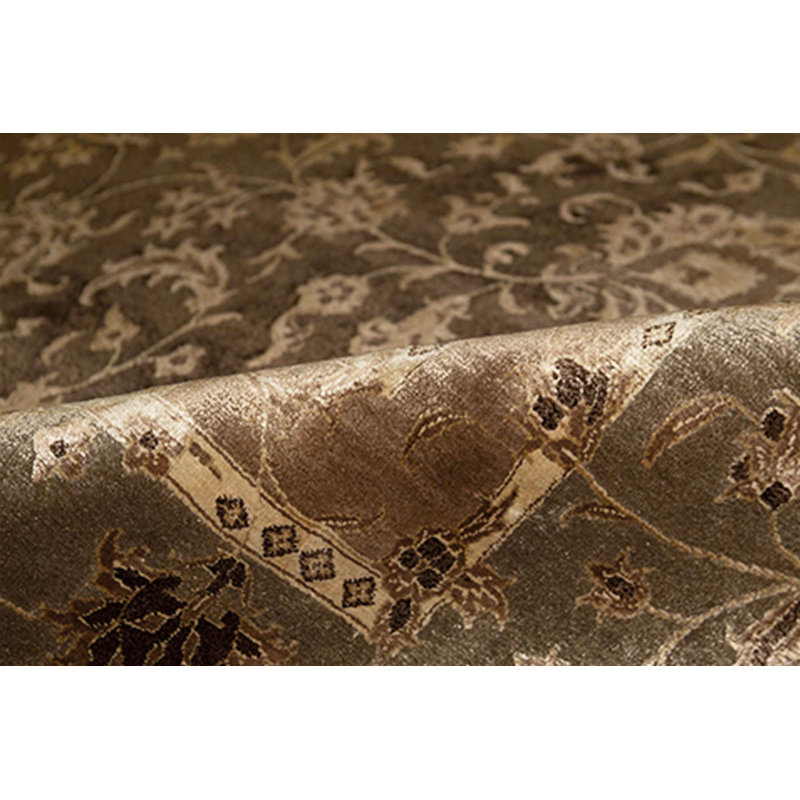 Oriental Area Rug in Brown, Rectangle 9'1'' x 12'2''