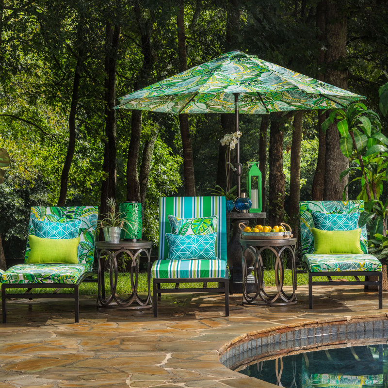 Housse et insert de coussin carré Aruba, Turquoise / Vert