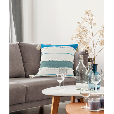 Coussin décoratif à rayures 100% coton Contemporary