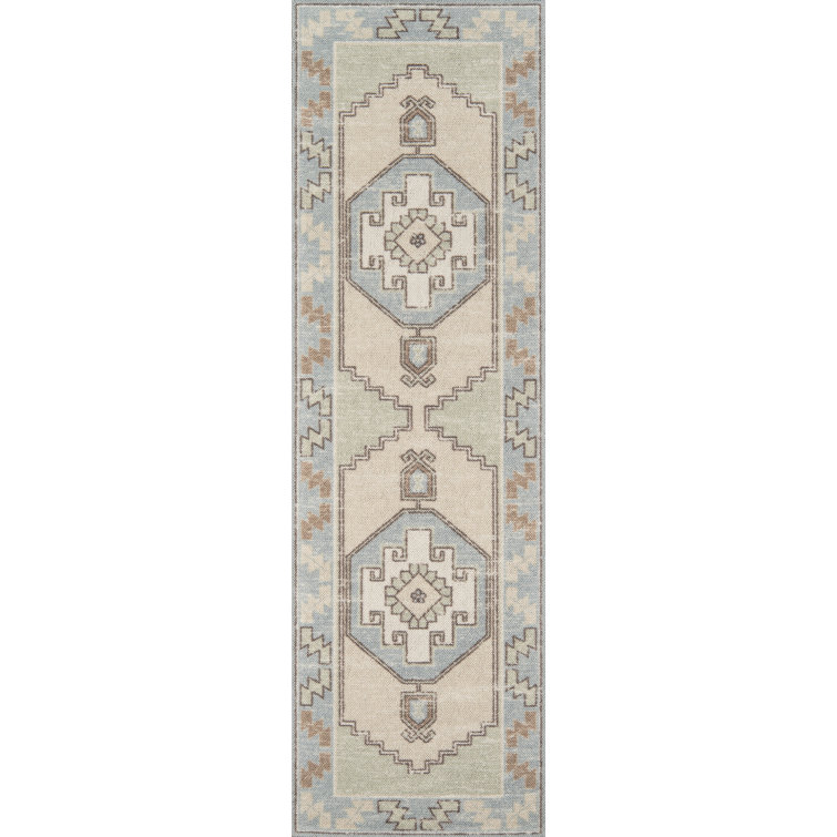 Tapis oriental bleu clair / beige / brun clair Fletcher