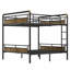 Grand lit superposé en métal au dessus d'un grand lit, lits superposés détachables industriels avec garde-corps pour adolescents, noir-1247188941
